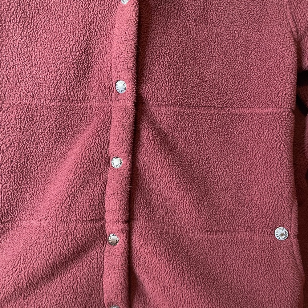 Red/ Burgundy The North Face Snap Fleece Women Size Small - Picture 7 of 8